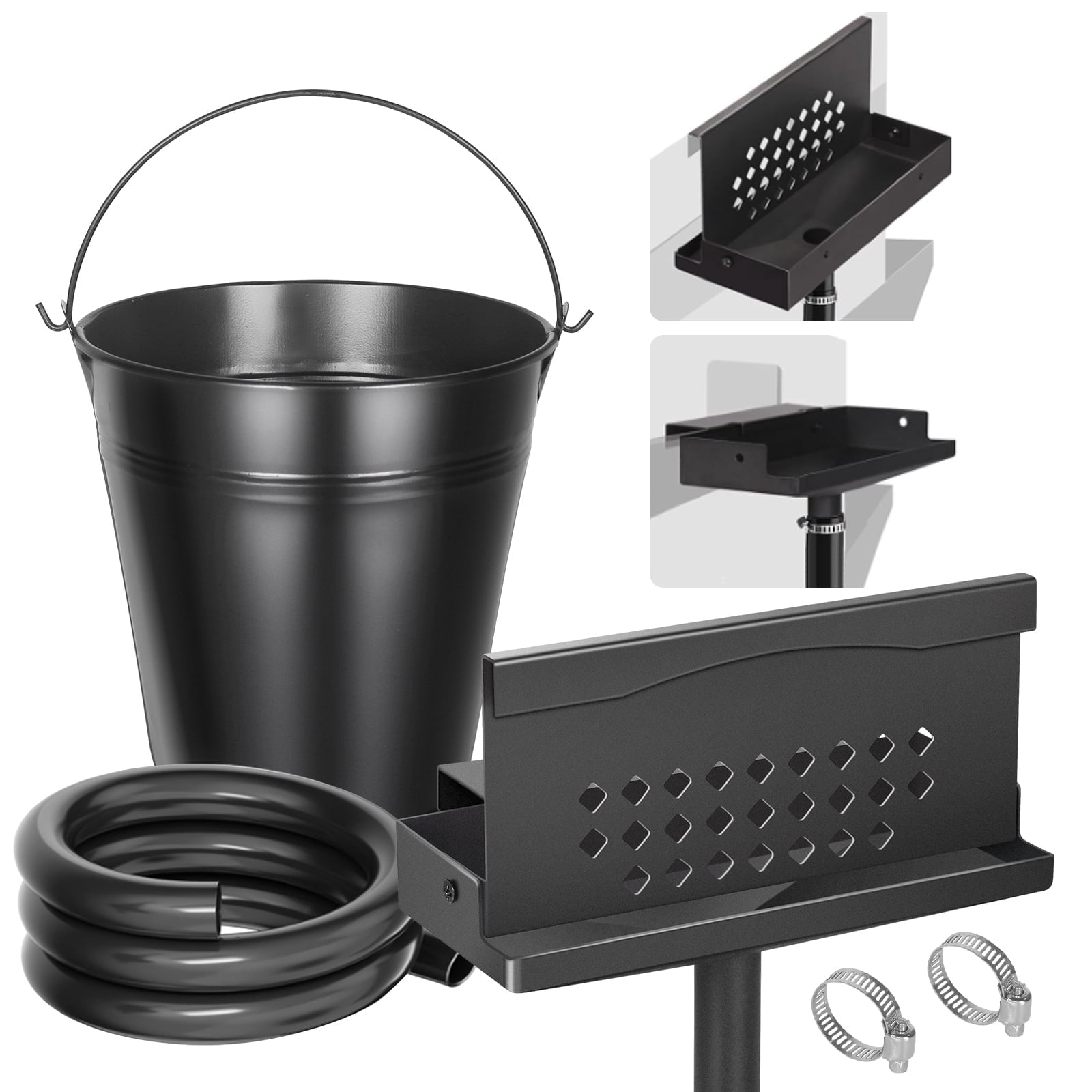 Rear Grease Catcher with Grease Bucket, 3.5FT Heat Resistant Silicone ...