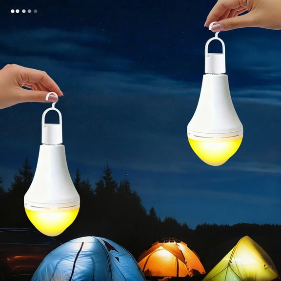 Upgraded Rechargeable Emergency Light Bulbs 6-8 Hours Runtime 7/9/12/15W LED 1200mAh Battery 4 in 1 Versatile Use with Screw Hook for E27 Socket Warm Light Power Failure Lighting