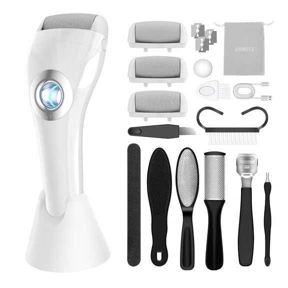 Upgraded Rechargeable Foot Callus Remover, Professional Electric Foot File, 10 in 1 Pedicure Tools Foot Care Kit Pedi Feet Care for Dead, Hard Cracked Dry Skin Ideal Gift (Black)