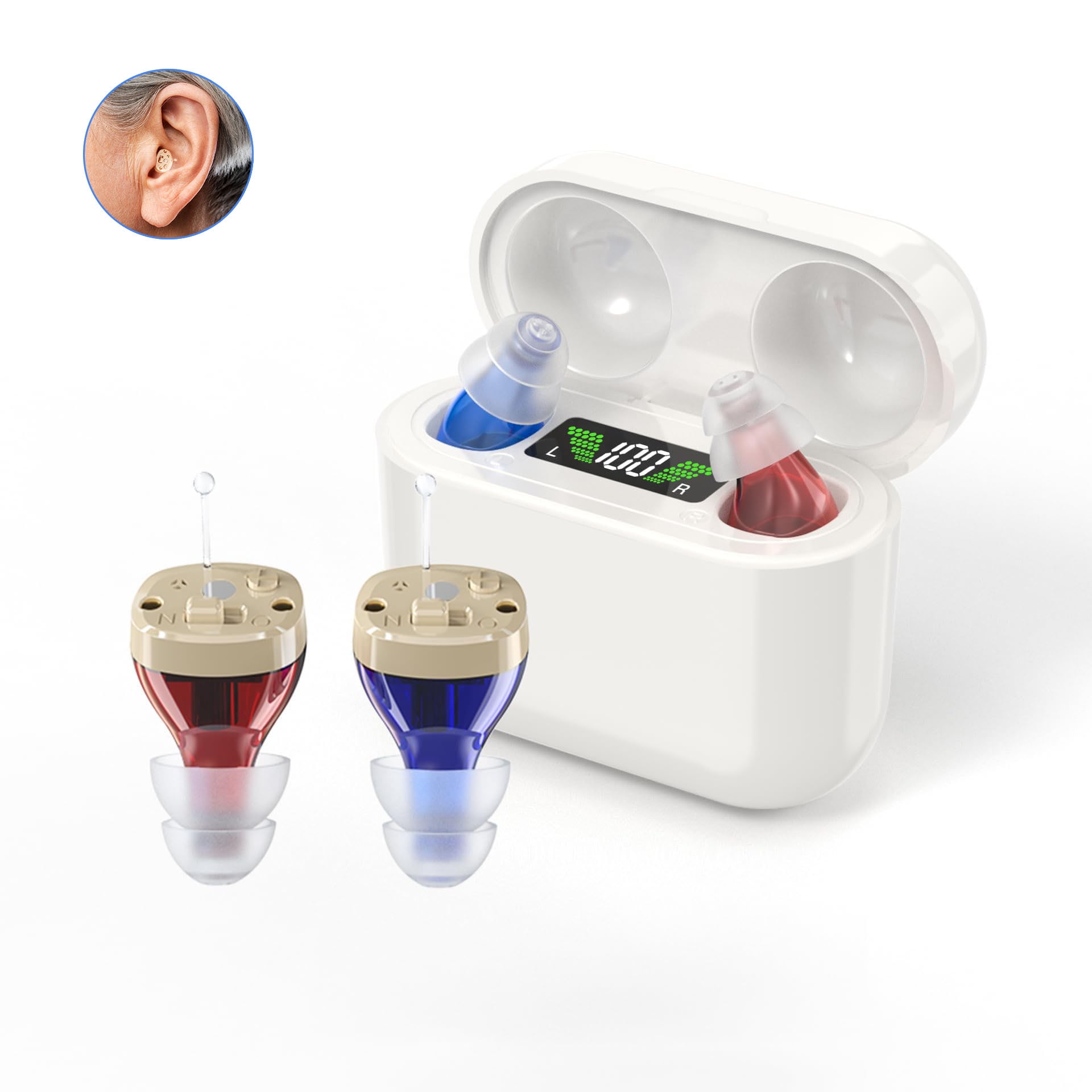 Upgraded Rechargeable Hearing Amplifier for Seniors with Noise