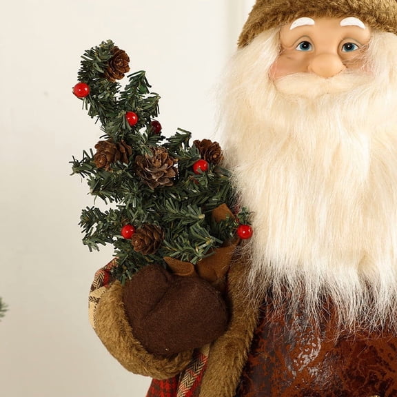 Upgraded Reddish Brown And Exquisite Three-dimensional Christmas Decorations Santa Claus Decorations