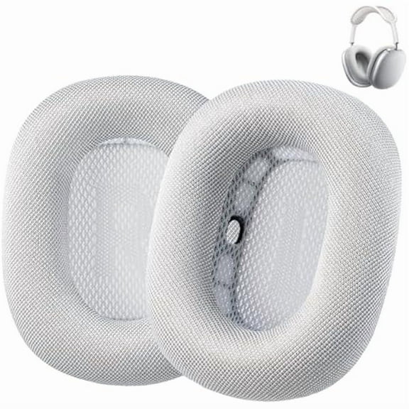 Upgraded Replacement airpods max Ear Cushions Pads Compatible with Apple AirPods Max Headphones (Silver). Silicone Lined Mesh/High-Density Foam/Strong Magnet