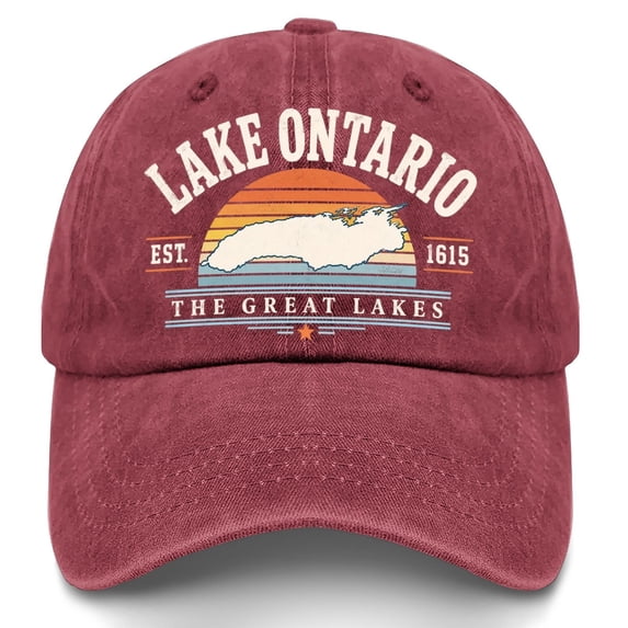 Upgraded! Retro Lake Ontario Baseball Cap - Vintage Graphic Trucker Hat with Classic Fit Design