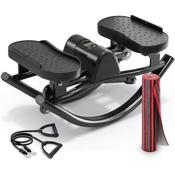 Upgraded Rock Stepper 2.0 for Exercise at , Rocking Stepper Side to Side, Low- -Friendly Exercise Machine with Resistance Bands, LCD & 330 LBS Capacity, Full Workout