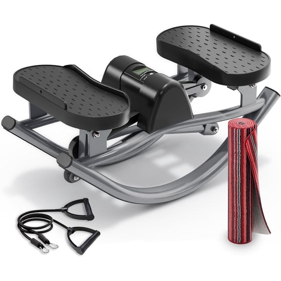 Upgraded Rock Stepper 2.0 for Exercise at , Rocking Stepper Side to Side, Low- -Friendly Exercise Machine with Resistance Bands, LCD & 330 LBS Capacity, Full Workout