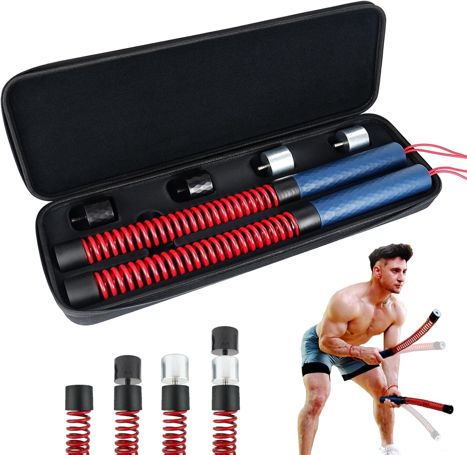 Weight Less Battle Ropes Upgraded Ropeless Battle Ropes for Gym, Four Adjustable Weight Levels ...