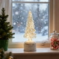 thumbnail image 1 of Upgraded Rotating Light-Up Glass Christmas Tree Ornament Spinning Crystal Table Decorations Q, 1 of 6