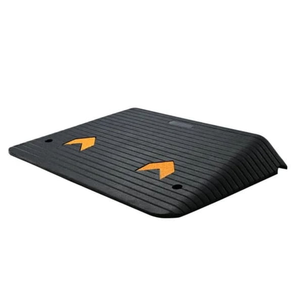 Upgraded Rubber Threshold Ramp 4" Rise with 1 Channel Non-Slip Natural Rubber Curb Ramp 33069 lbs Load Capacity for Wheelchair Scooter
