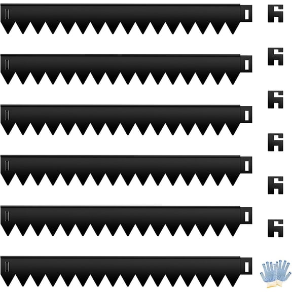 Upgraded Safe Black Steel Landscape Edging 20FT Kit (6-Pack) with Gloves -5 Inch Heavy-Gauge Rounded Metal Garden Border for Lawn, Flower Bed & Raised Beds