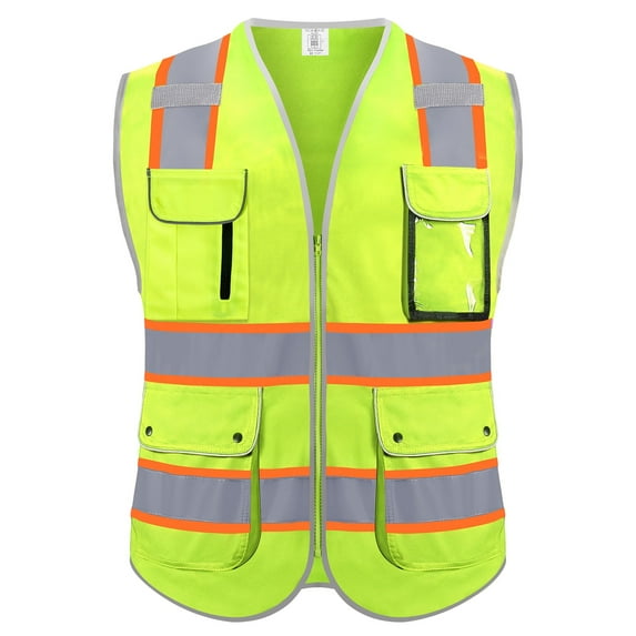 IXCE Upgraded Safety Vest,with More Wear-resistant、Breathable Fabric,Saturated Fluorescence for Higher Visibility,with Pockets,Suitable for Emergency Situations,Construction and Other Situations