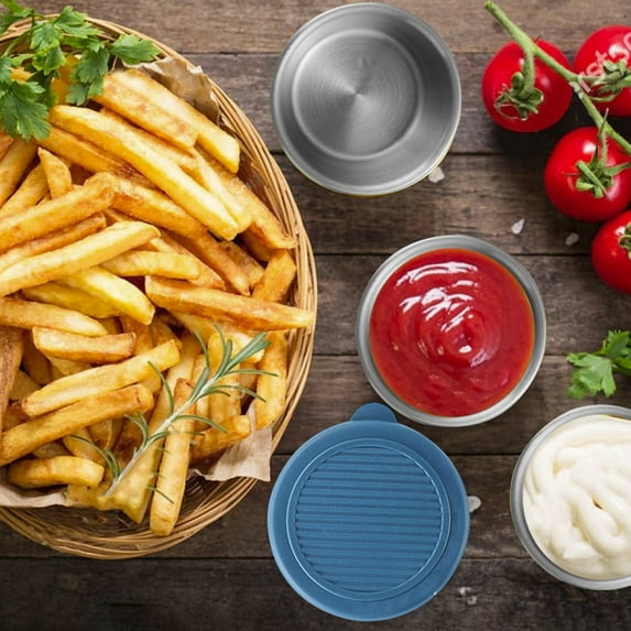 Upgraded Salad Dressing Container Leakproof Reusable Stainless Steel Small Container With Lid Sauces Containers For Lunch Box Picnics Travel H