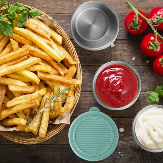 Upgraded Salad Dressing Container Leakproof Reusable Stainless Steel Small Container With Lid Sauces Containers For Lunch Box Picnics Travel I