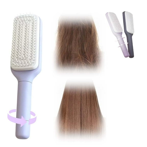 Upgraded Self-Cleaning Hair Brush, Anti-Static Detangler with Retractable Bristles, Scalp Massage Comb for Women & Travel