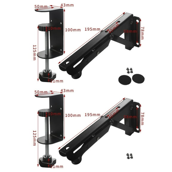 2 Pack Folding/Sliding Bracket Computer Desk Extension Plate Support for Home