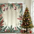 thumbnail image 1 of Upgraded Shower Curtain With Classic Bathroom Fabric With No Punching And 12 Hooks F, 1 of 6