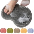 thumbnail image 1 of Upgraded Silicone Massage Bath Mat, 2026 Shower Foot Scrubber Mat with Strong Suction Cups, Exfoliating Massage Mat for Feet, Back and Full Body, 1 of 7
