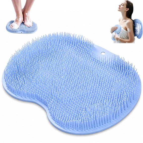 Upgraded Silicone Massage Bath Mat, 2026 Upgrade Shower Foot Scrubber Mat with Strong Suction Cups for Exfoliating Body Wash on Feet, Back & Multiple Areas