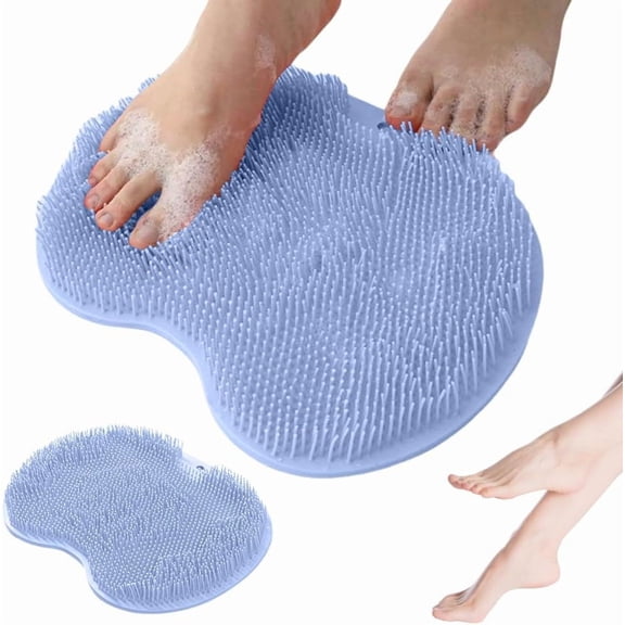 Upgraded Silicone Massage Bath Mat,Enhanced Foot & Back Scrubber with Powerful Suction,Large Anti-Slip Design for Safe Exfoliation,Quick-Dry & Durable Diamond Pattern Silicone Bath Accessory