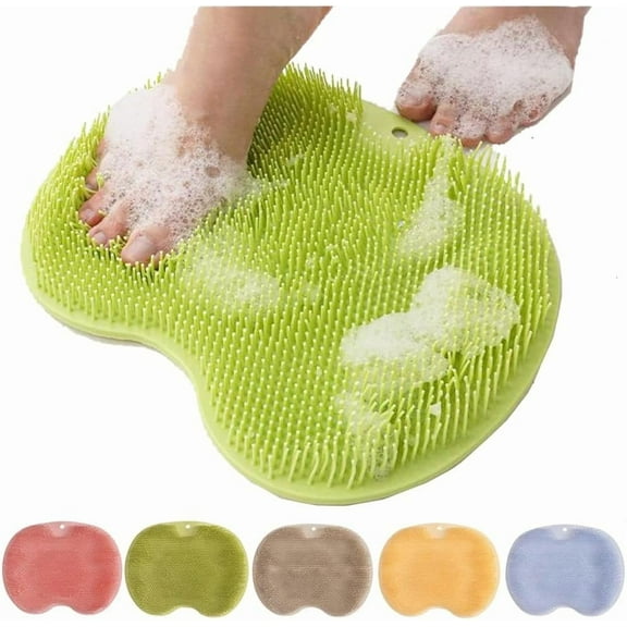 Upgraded Silicone Massage Bath Mat, Shower Foot Scrubber Mat, Back Washer Exfoliating Bath Wash Pad, Suitable for Multiple Areas Such as Feet and Back