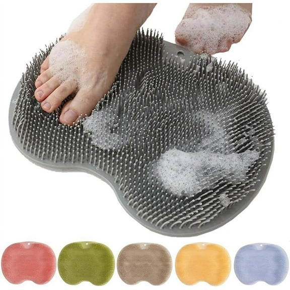 Upgraded Silicone Massage Bath Mat, Shower Foot Scrubber Mat, Back Washer Exfoliating Bath Wash Pad, Suitable for Multiple Areas Such as Feet and Back