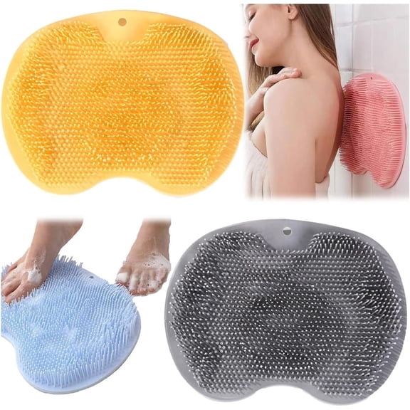 Upgraded Silicone Shower Foot and Back Scrubber Massage Pad with Suction Cups