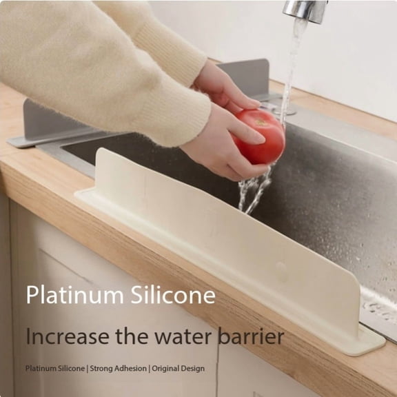 Upgraded Silicone Sink Water Retaining Plate Anti-Splash Kitchen Sink Partition Universal Fit for Wash Basins Countertop Protector