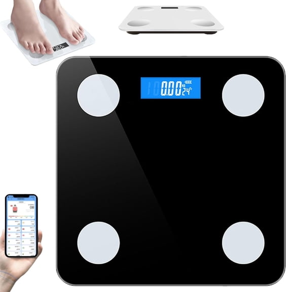 Upgraded Smart Body Fat Scale, Light up with Body Fat, Muscle Mass, High Precision Digital Bathroom Scale with App , LED Display