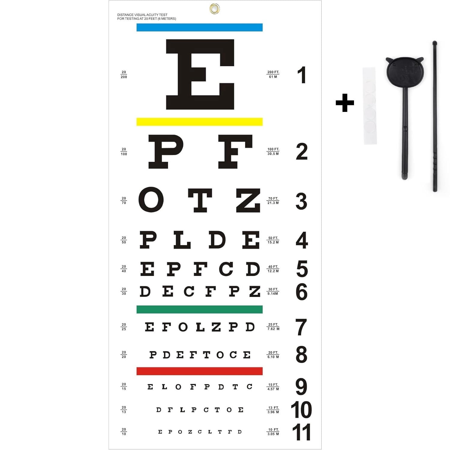 Upgraded Snellen Eye Chart For Eye Exams 20 Feet 22x11 Inches Plastic upgraded-snellen-eye-chart-for-eye-exams-20-feet-22x11-inches-plastic