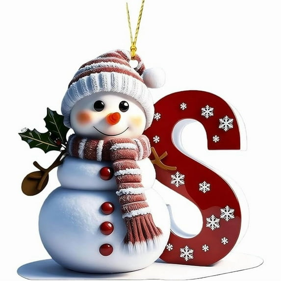 Upgraded Snowman Christmas Ornaments 2025 Cute Christmas Tree Letter Decoration Personalized Hanging Pendants Indoor Hanging Xmas Ornament K