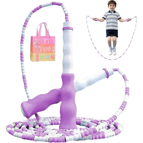 Upgraded Soft Beaded Jump Rope, Adjustable Length Tangle-Free Segmented Skipping Rope for Women, Men & Kids  Ideal for Fitness, Workout & Weight Loss