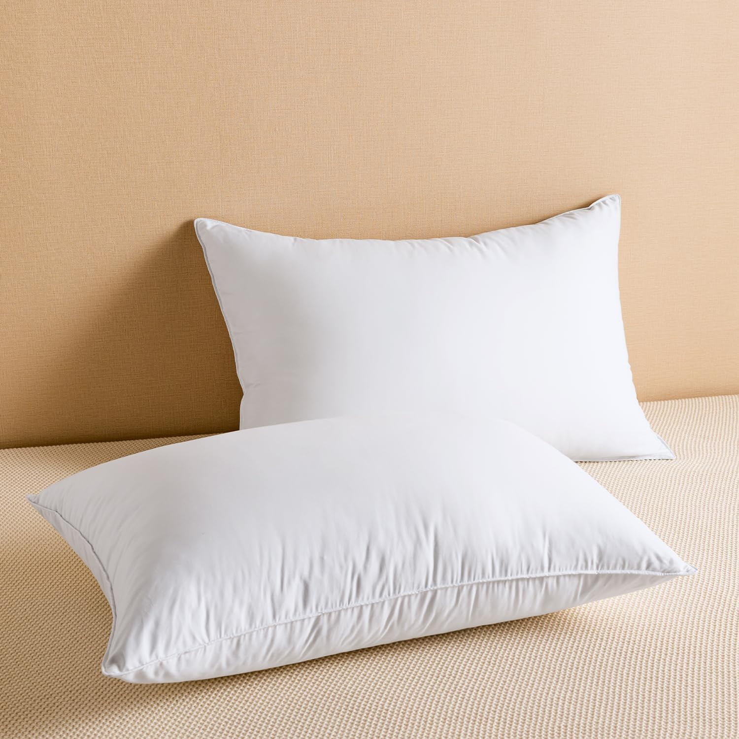 Upgraded Soft Goose Feather Down Pillows King Size Set of 2, Luxury
