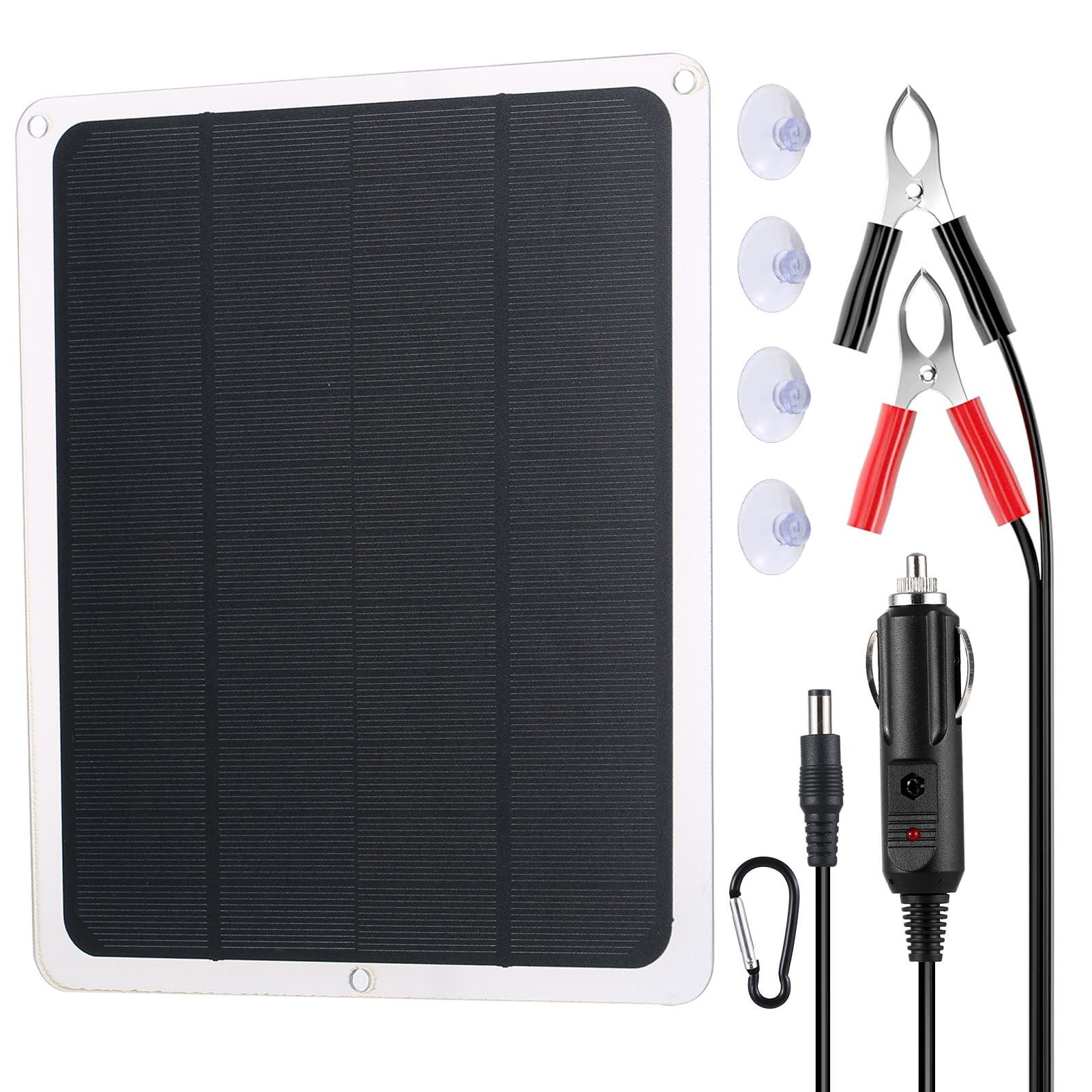 Upgraded Solar Battery Trickle Charger Maintainer 12V Portable Waterproof Solar Panel Trickle Charging Kit for Car Automotive Motorcycle Boat Marine RV Trailer Powersports Snowmobile