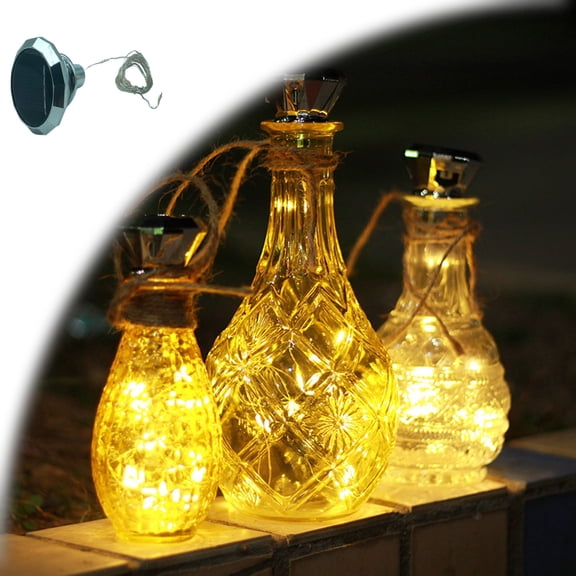 Upgraded Solar Diamond Shaped Bottle Light, LED Fairy Lights with Solar Cork Light Outdoor Waterproof for Wedding Party Decor Women Gift