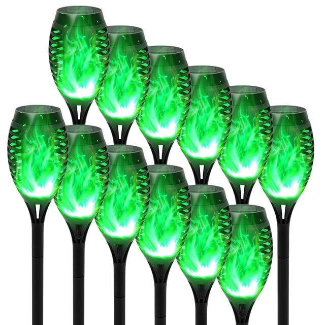 Upgraded Solar Garden Lights, 12 Pack Solar Lights with Flickering