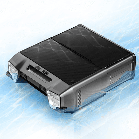 Upgraded Solar Pool Skimmer, Robotic Pool Surface Skimmer Cleaner with Remote Control -24 Hours Continuous Cleaning Smart Obstacle Avoidance