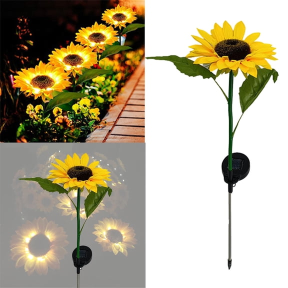 Upgraded Solar Sunflower Ground Light With ABS Material For Garden Courtyard And Park Decoration