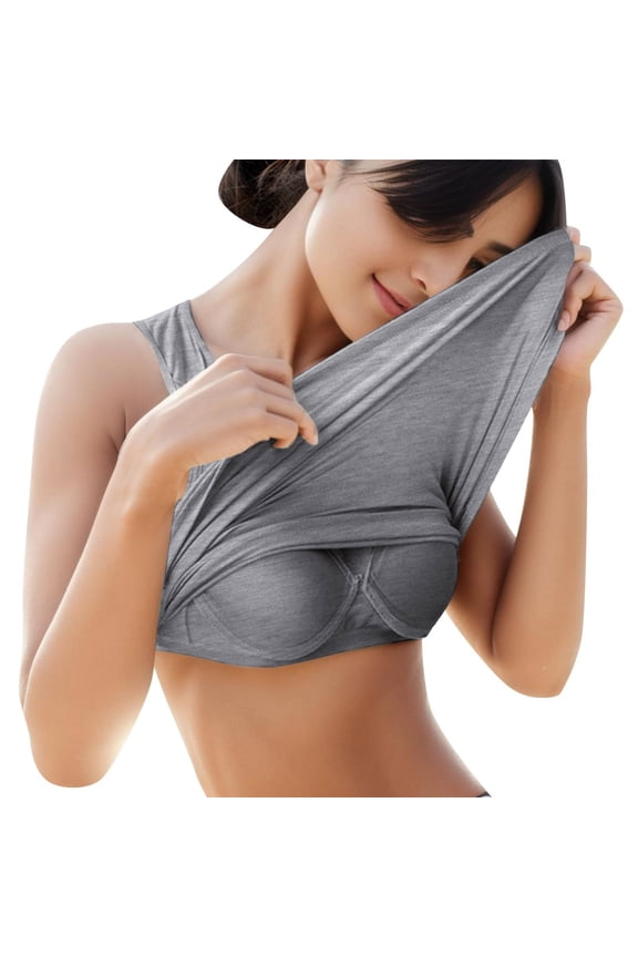 Upgraded Solid Color Camisole Undershirt Women With Bra Pads Sleeveless Inner Summer 2x Camisole Pajama Top Women Adjustable Tops for Women Pack Beaded Womens Top Camisole Women Dressy Womens Running