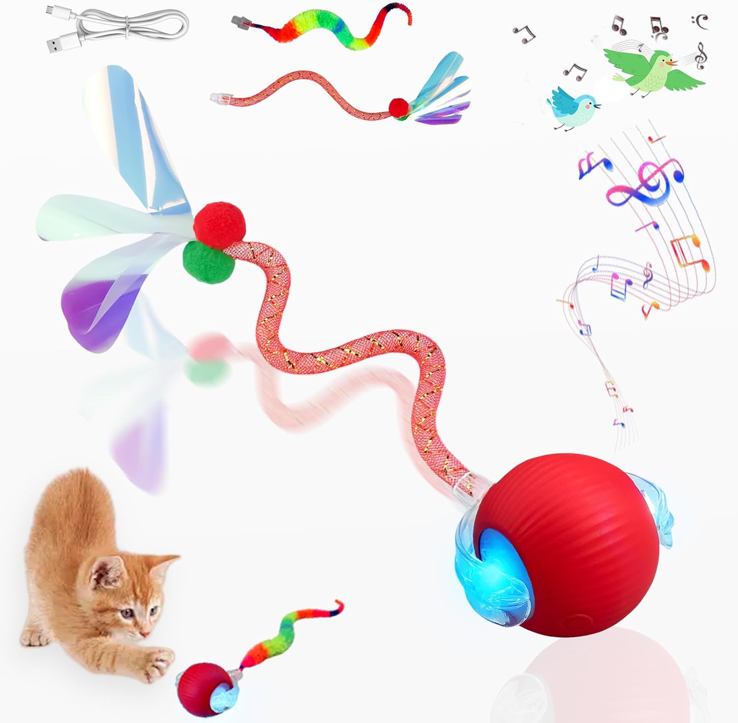 Photo inspiration: Visual Reference: Upgraded Speedy Tail 3 0 Interactive Cat Toy Ball Sound