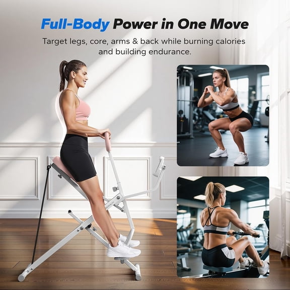 Upgraded Squat  for Women,  Row and Deep Squat Trainer with Tablet Stand, Adjustable Resistance & 350LB Weight Capacity, Foldable Home Exercise Equipment, Connect  APP