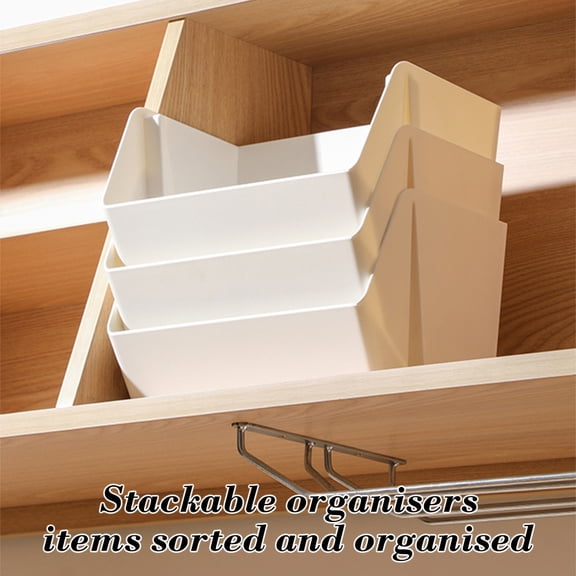 Upgraded Stackable Home Desktop Storage Basket Office Storage Plastic Box Space Saving Multifunctional Storage Basket O