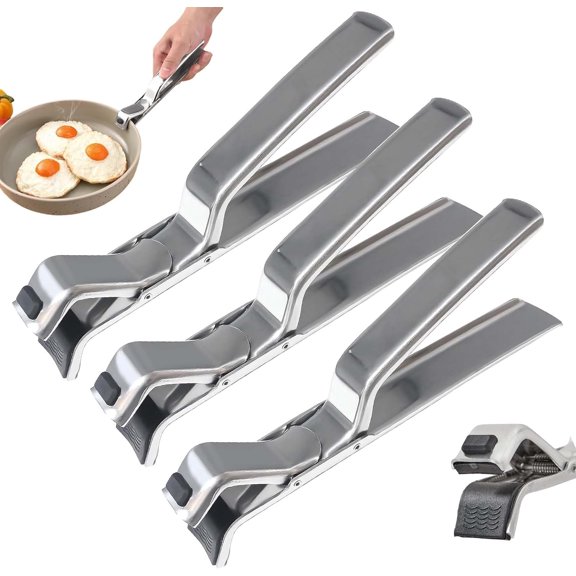 Upgraded Stainless Steel Hot Plate Gripper, Hot Plate Gripper Tongs, Anti Scald Plates Grippers for Bowls, Pots & Dishes, Dishwasher Safe Kitchen Clip