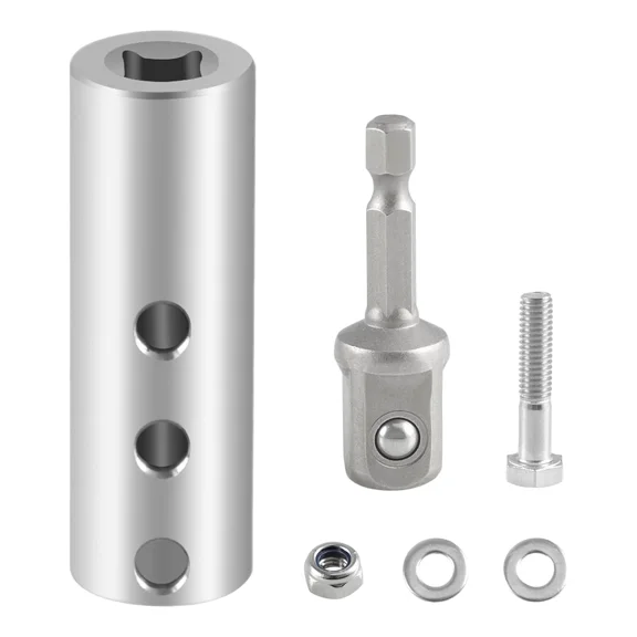 Upgraded Stainless Steel Trailer Jack Electric Drill Adapter with a 1/2 in Socket Adapter Bit Compatible with 1 Inch Jack Drive Shaft