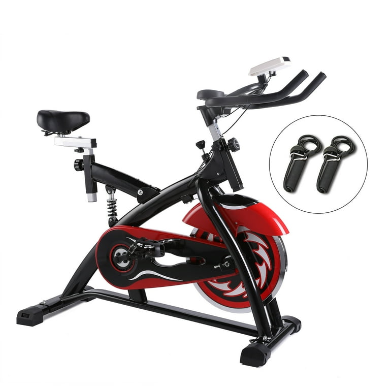 Upgraded Stationary Exercise Bike Indoor Cycling Bike for Cardio Exercise Gym Workout Ultra quiet Shock Absorbing Flywheels with CVT LCD Monitor