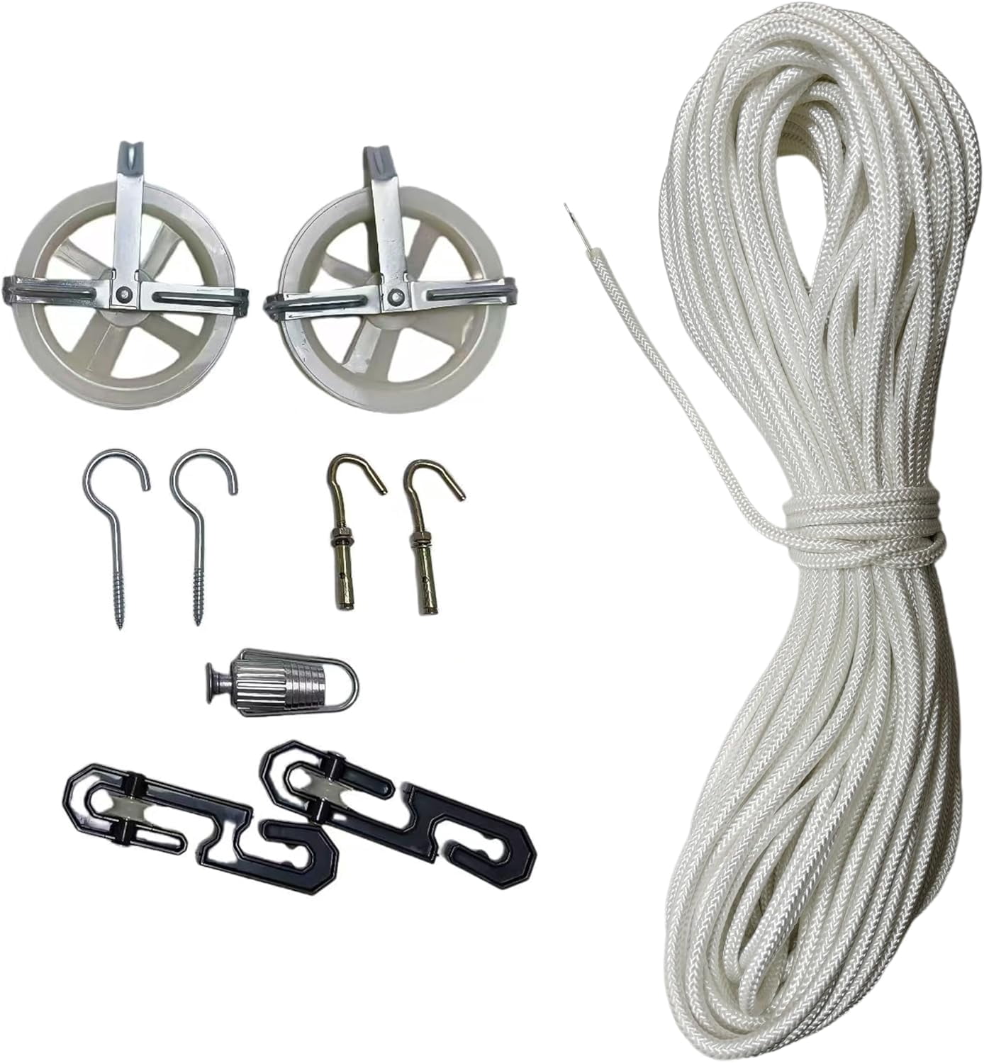 40ft Outdoor Clothesline With Retractor - 3/16" PVC Coated Steel Wire With Hooks For Backyard Camping