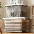thumbnail image 1 of Upgraded Storage Latches Box Plastic Storage Bin Stackable Storage Organizer Box With Lid Storage Bin Clothes Box Sundries Latches Bin For Garage Office Plastic Storage M, 1 of 6