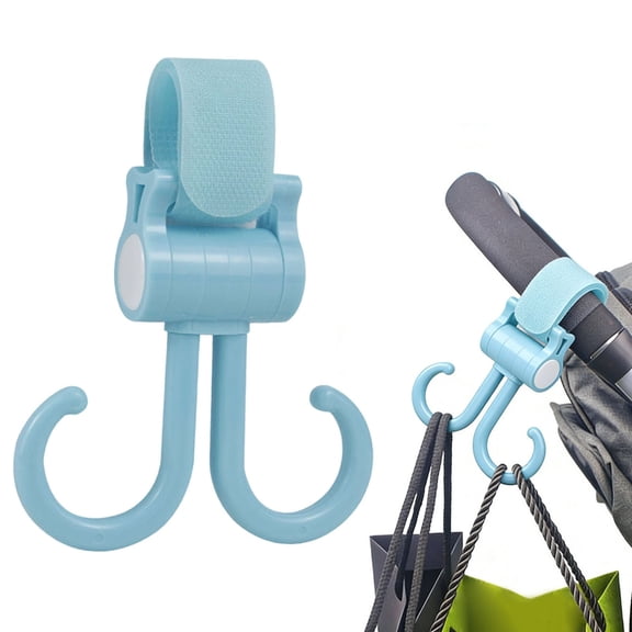Upgraded Stroller Hooks Stroller AccessoriesforHanging Bags Purses And Bags Multi Purpose Stroller ClipsforTravel & Daily Use, Vertical Rotating Stroller Hook, Adjustable Baby Stroller Clip