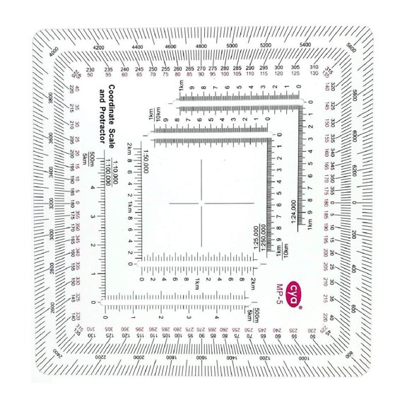 Upgraded Style MGRS Coordinate Grids Reader, and Protractors Coordinate Scale for Camping