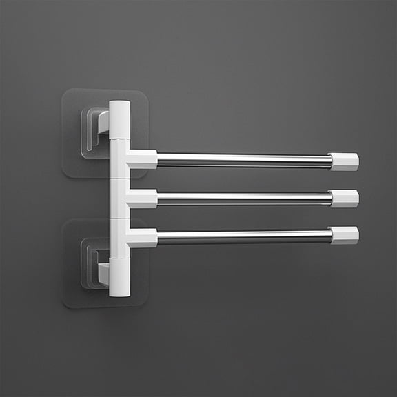 Upgraded Swivel Towel Rack Bathroom No Hole Towel Bar Integral Hook Pole Bathroom Shelf Storage Shelf Z