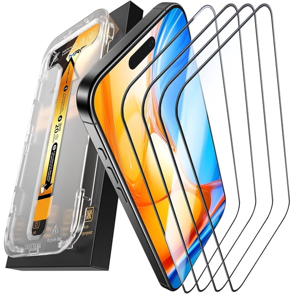 Upgraded TOP 9H+ Armor 4-Pack for iPhone 16 Pro Max Screen Protector [NO.1 Military Grade Shatterproof] [Auto Alignment Kit] Tempered Glass for 16 ProMax 6.9" Longest Durable [Case-Friendly]