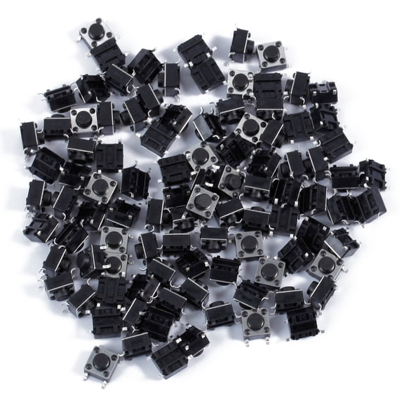 Upgraded Tact Push Button Switches 6x6x5mm Momentary Tact Switches 100pcs forPCB Electronic Circuit Board